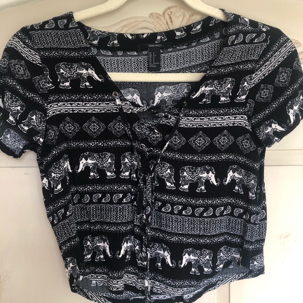 Elephant print crop top